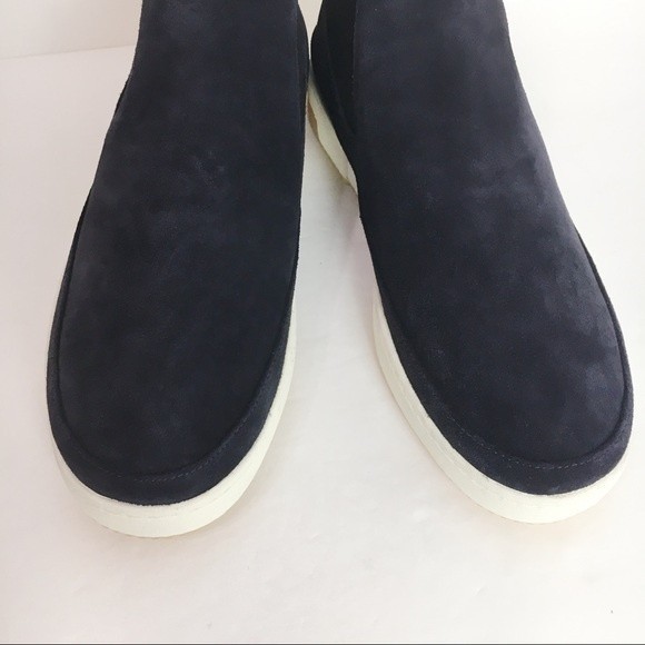 Vince Rhys‎ Dark Navy Blue Suede Leather High Top Platform Sneaker Boot 10 NEW - Picture 4 of 14